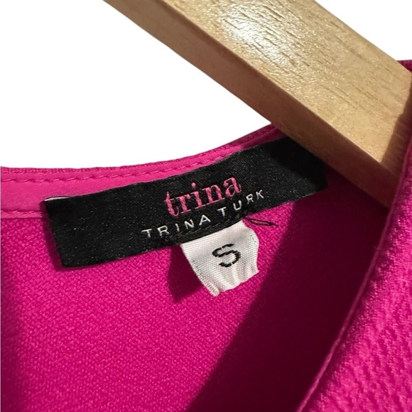 Trina Turk Magenta Fuchsia Keyhole Shift Dress Size Small Hot Pink Barbiecore - Picture 7 of 8